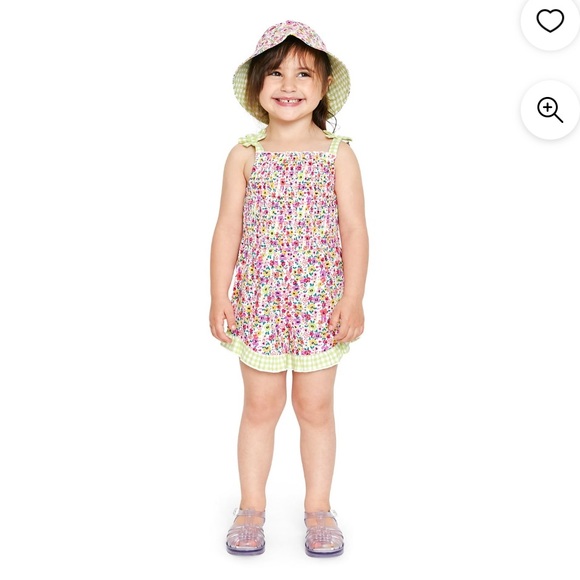 COPY - Wonder Nation girls 2pc Neon Floral Sleeveless Romper & bucket hat size … - Picture 3 of 16